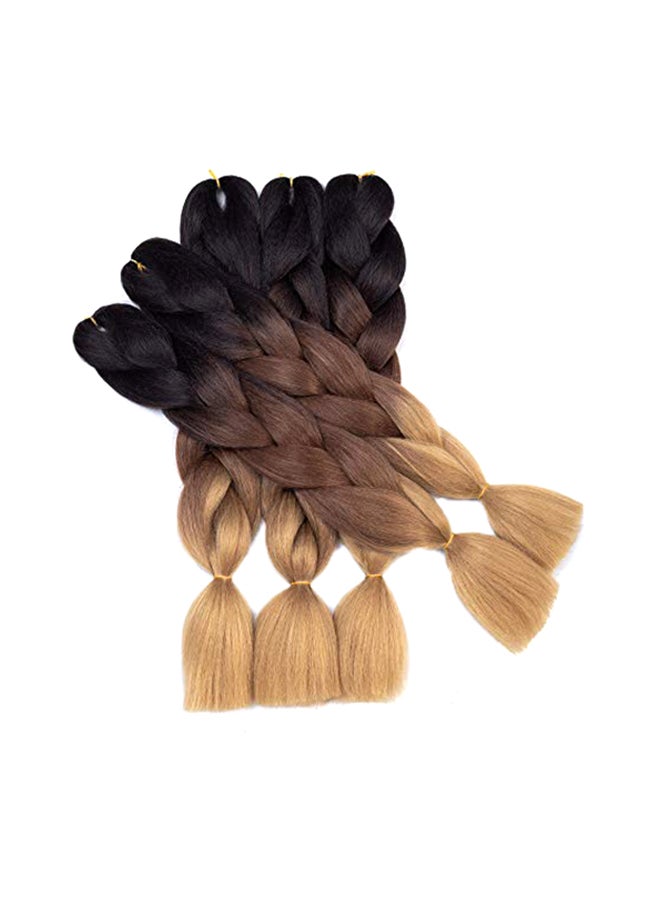 جينهوي مجموعة وصلات شعر مضفرة من 5 قطع أسود/بني - Image 1