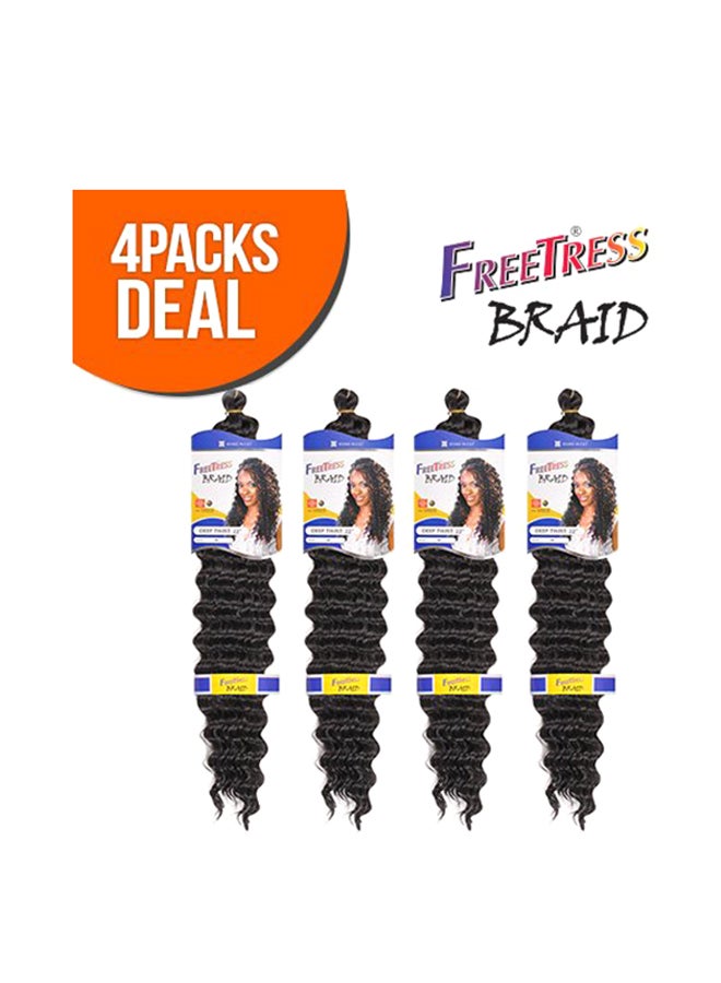 Freetress Pack Of 4 Deep Twist Braids Black 