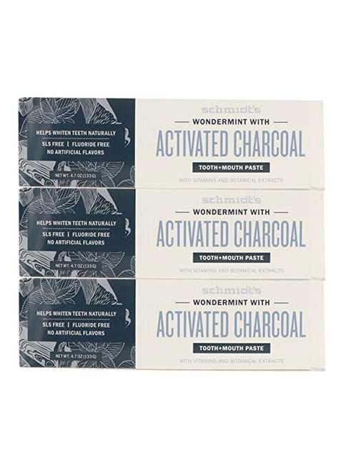 3-Piece Wondermint With Activated Charcoal Toothpaste