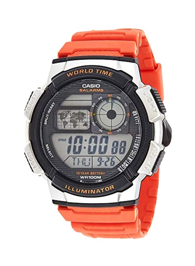كاسيو ساعة يد رقمية ومقاومة للماء طراز AE-1000W-4BVDF - مقاس 40 مم - لون برتقالي للرجال - Image 1