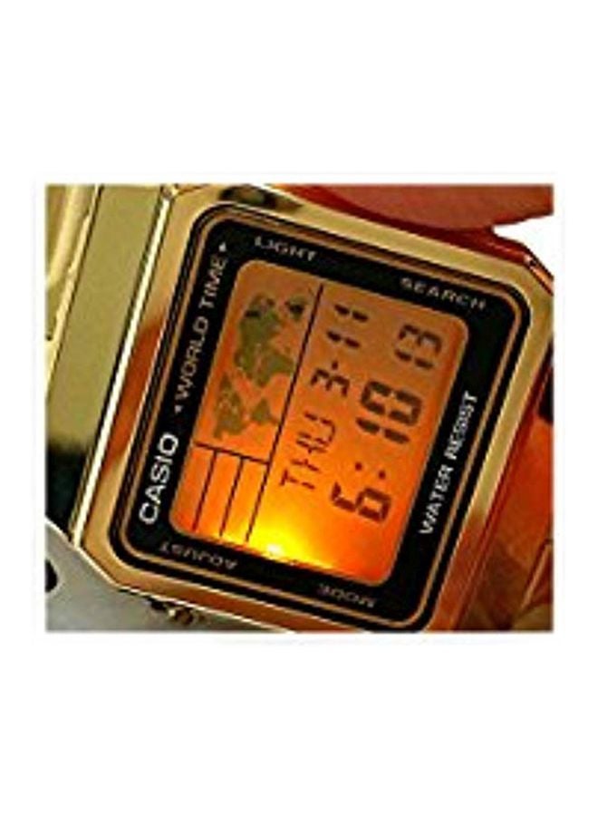 كاسيو ساعة يد رقمية مقاومة للماء طراز A500WGA-1D - مقاس 34 مم - لون ذهبي للرجال - Image 4