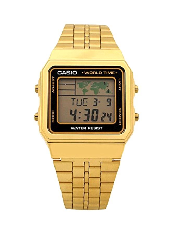 كاسيو ساعة يد رقمية مقاومة للماء طراز A500WGA-1D - مقاس 34 مم - لون ذهبي للرجال - Image 1