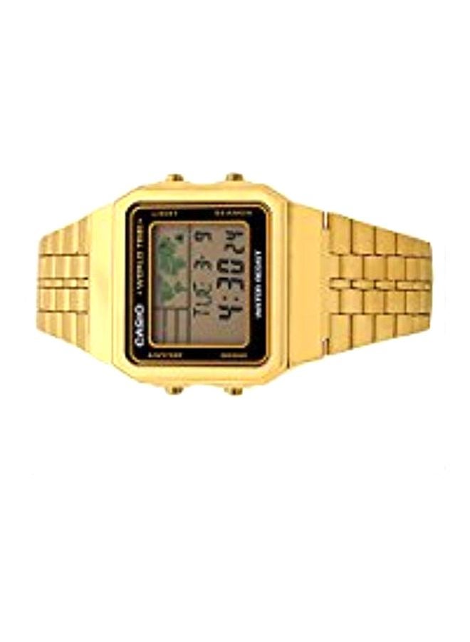 كاسيو ساعة يد رقمية مقاومة للماء طراز A500WGA-1D - مقاس 34 مم - لون ذهبي للرجال - Image 2