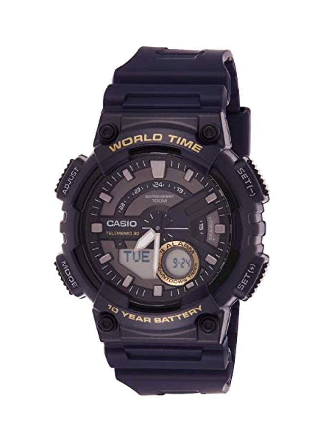 كاسيو ساعة يد رقمية وبعقارب مقاومة للماء طراز AEQ-110W-2AVDF - 52 مم - أسود للرجال - Image 1