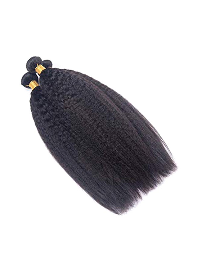 DAIMER - Pack Of 3 Brazilian Kinky Straight Wave Hair Extensions Black 10+12+14inch - Image 1