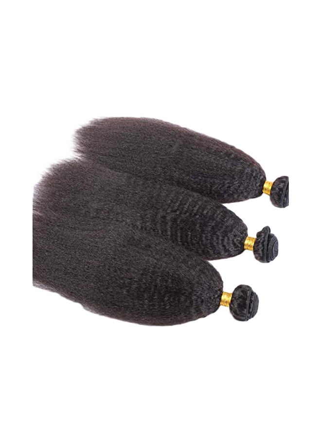 DAIMER - Pack Of 3 Brazilian Kinky Straight Wave Hair Extensions Black 10+12+14inch - Image 1