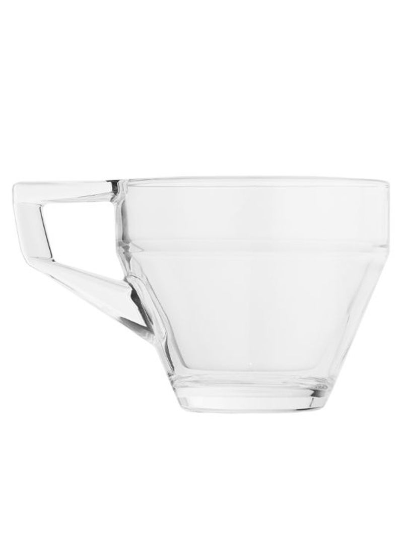 باساباتشي طقم أكواب شاي من الزجاج اللامع مكون من 6 قطع شفاف 8 x 7سم