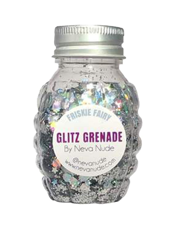 Neva Nude Chunky Loose Glitter Glitz Grenade Keychain Festival Rave Face Body Hair Friskie Fairy Silver  - Image 1
