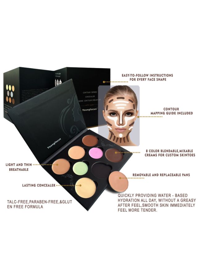 youngfocus - Contouring Foundation Makeup Palette Multicolour - Image 1
