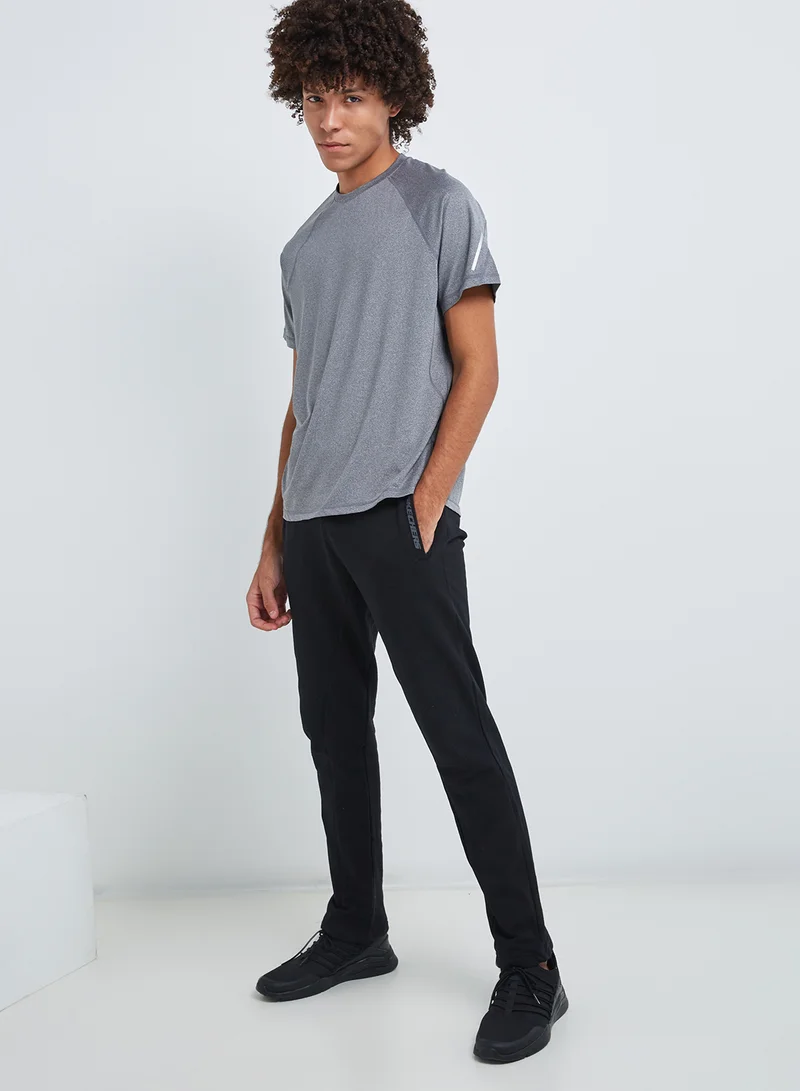 SKECHERS Drytech Round Neck T-Shirt Charcoal