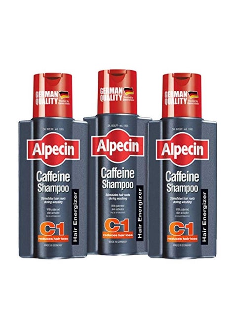 3-Piece Caffeine Shampoo Set 250ml