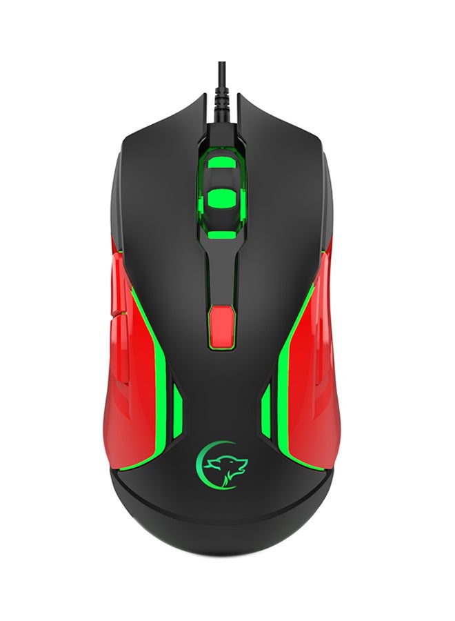 YWYT 4 Adjustable Optical Wired Gaming Mouse With Light Effects Black/Red  - Image 1