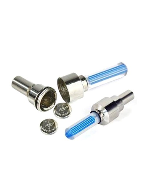 2-Piece Tire Valve Cap Spoke Neon Flash LED Lamp