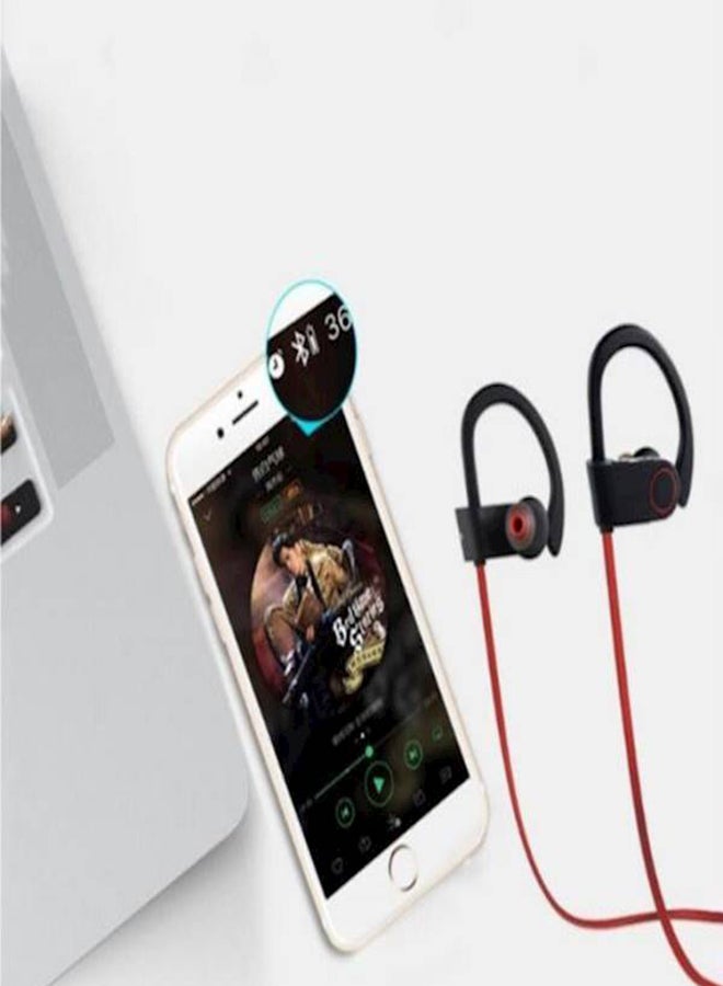 Bluetooth Headphones, Wireless Sports Headset Earphones, Waterproof In-Ear Headset Hd Red