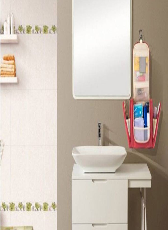 حقائب لأدوات الزينة مقاومة للماء أحمر - Image 3