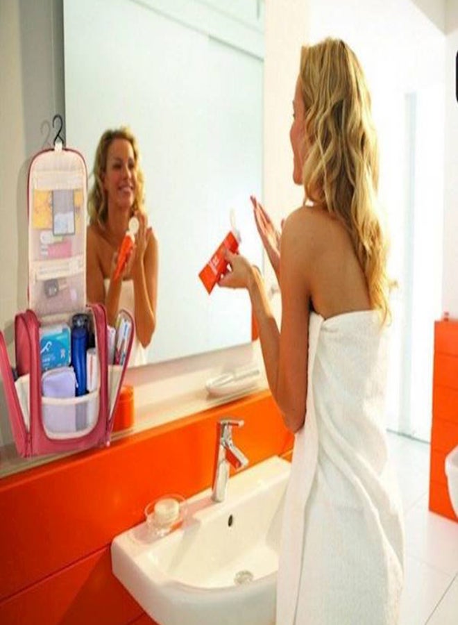 حقائب لأدوات الزينة مقاومة للماء أحمر - Image 4