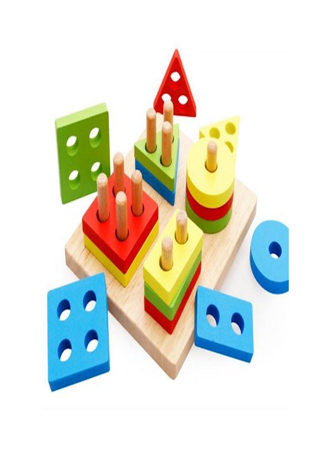 لعبة اشكال هندسية تعليمية مكون من اربعة اشكال توضع في اعمدة - Image 3