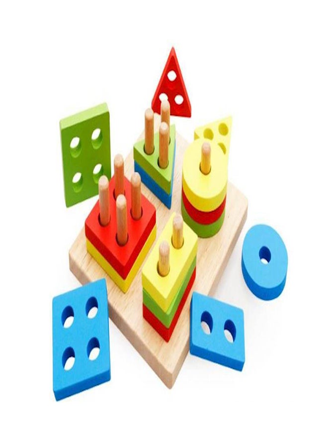 لعبة اشكال هندسية تعليمية مكون من اربعة اشكال توضع في اعمدة - Image 2