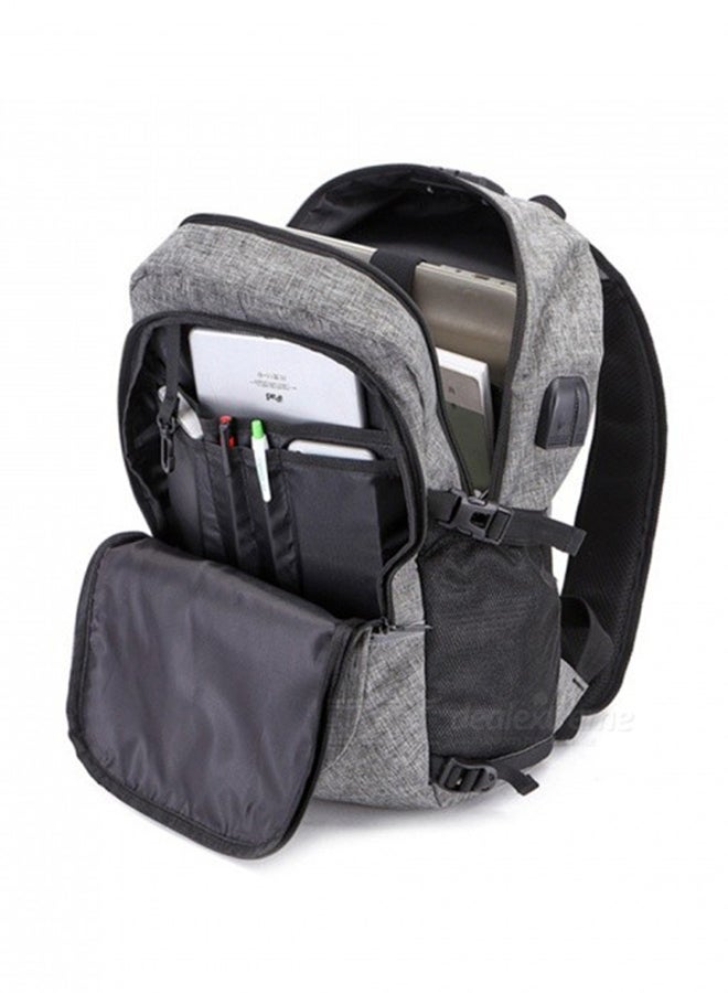 Casual Anti-Theft College Backpack Grey - Image 3