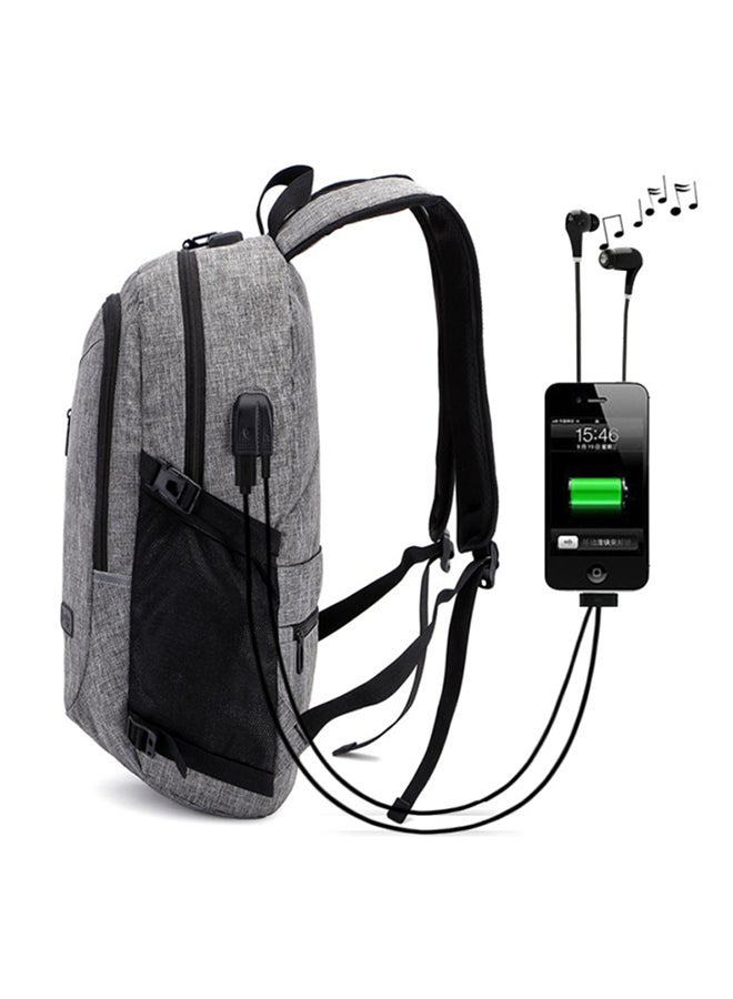 Casual Anti-Theft College Backpack Grey - Image 4