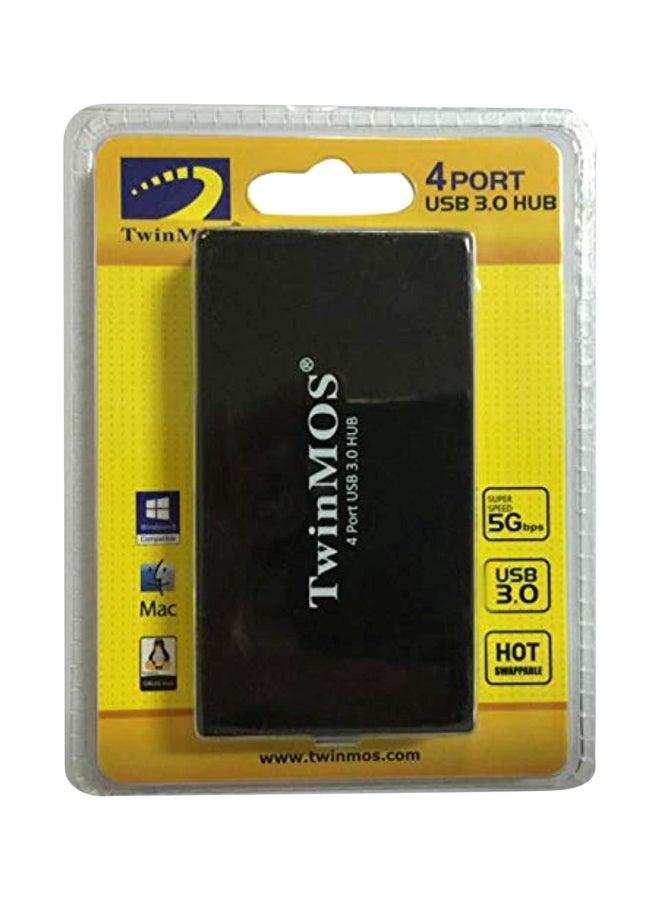 توين موس موزع يحتوي على 4 منافذ USB 3.0 أسود