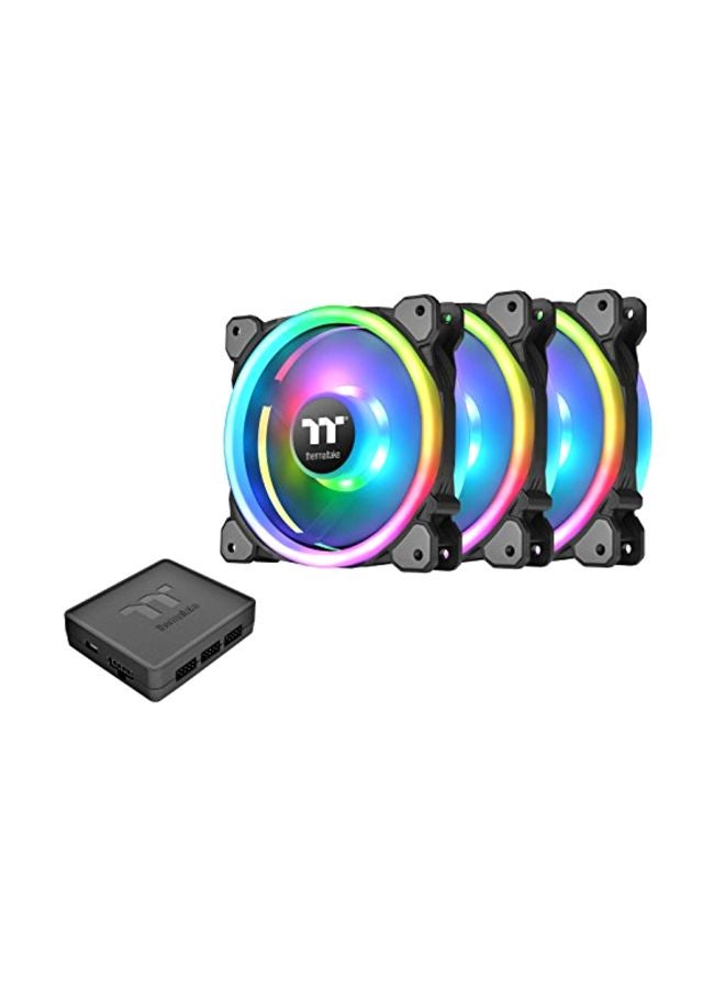 Thermaltake 3-Piece High Static Pressure Radiator LED Fan With Light Controller Black - Image 1