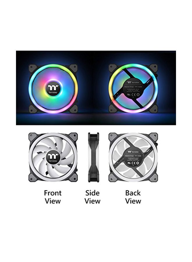 Thermaltake 3-Piece High Static Pressure Radiator LED Fan With Light Controller Black - Image 3
