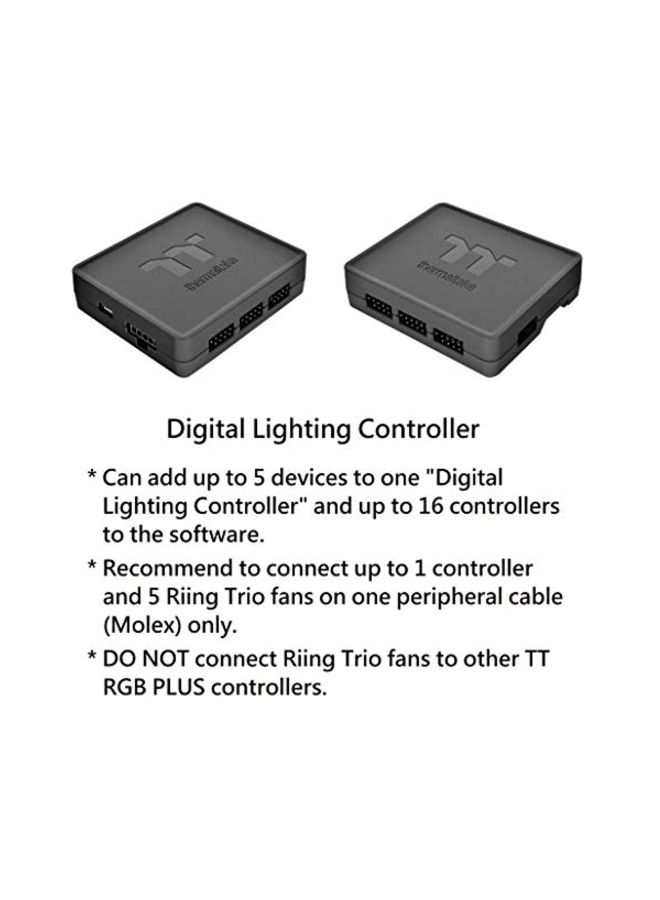 Thermaltake 3-Piece High Static Pressure Radiator LED Fan With Light Controller Black - Image 4