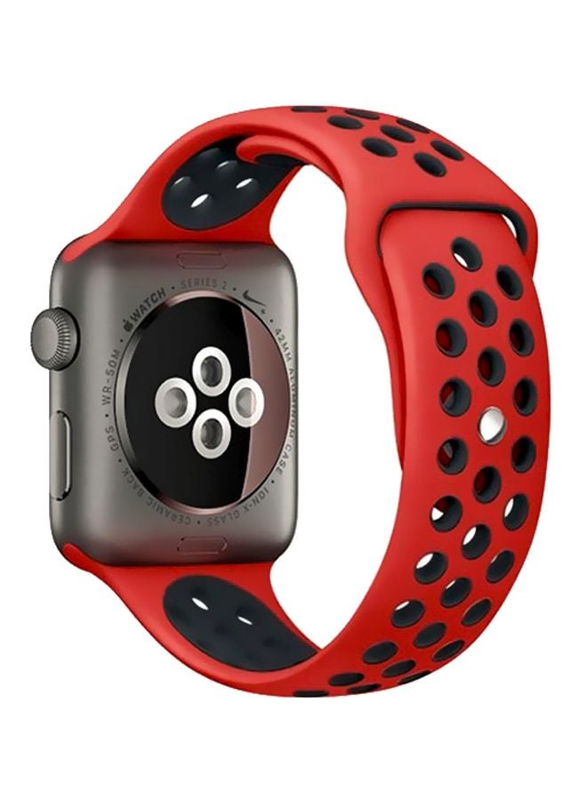 Replacement Band For Apple Watch Series 5/4/3 Sport Edition-42mm and 44mm Red/Black