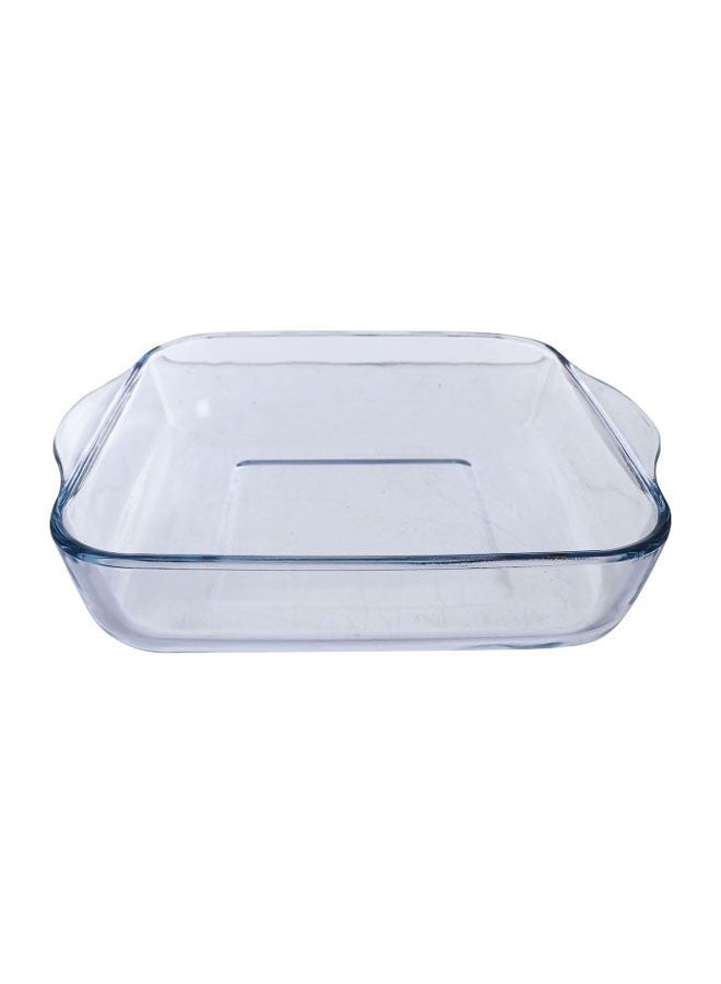 بوركام طقم صواني مربعة الشكل مكون من قطعتين شفاف