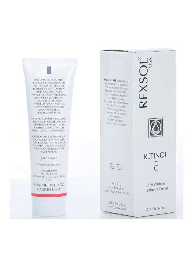 REXSOL Retinol + C Anti Wrinkle Treatment Cream 60ml - Image 2