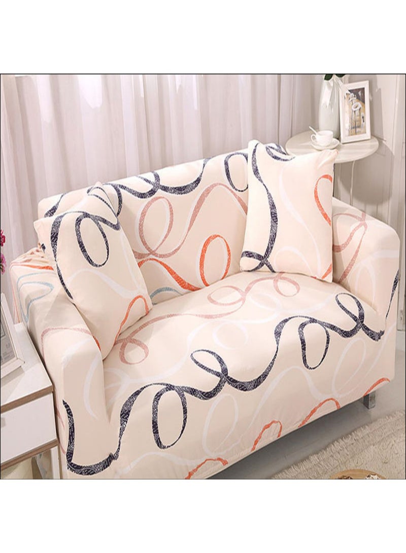 Comfortable Printed Sofa Slipcover Beige/Black/Orange 90 x 140cm - Image 2