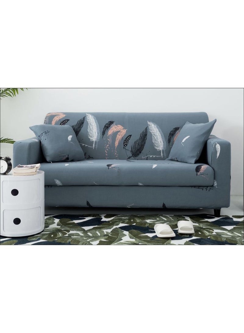 غطاء أريكة واقٍ مزين بطبعة ريش أزرق 90 x 140سم - Image 1