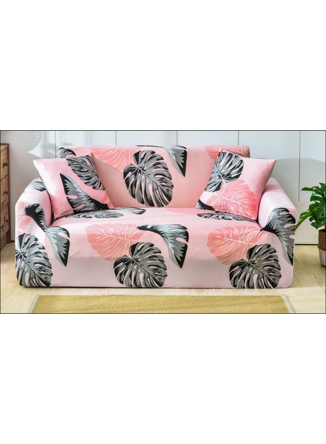 Tropical Leaf Printed Sofa Slipcover Pink/Grey 90 x 140cm - Image 1