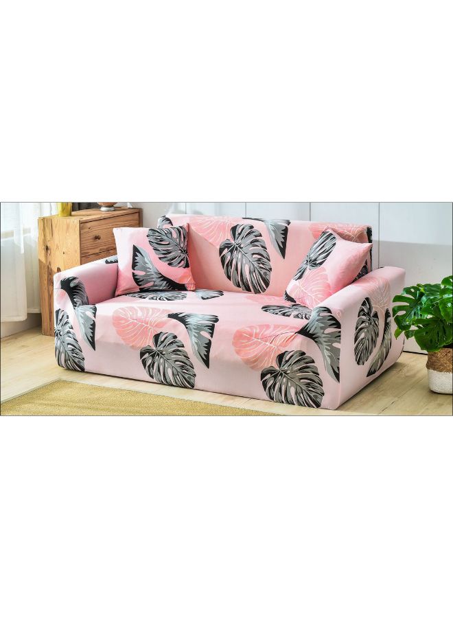 Tropical Leaf Printed Sofa Slipcover Pink/Grey 90 x 140cm - Image 2