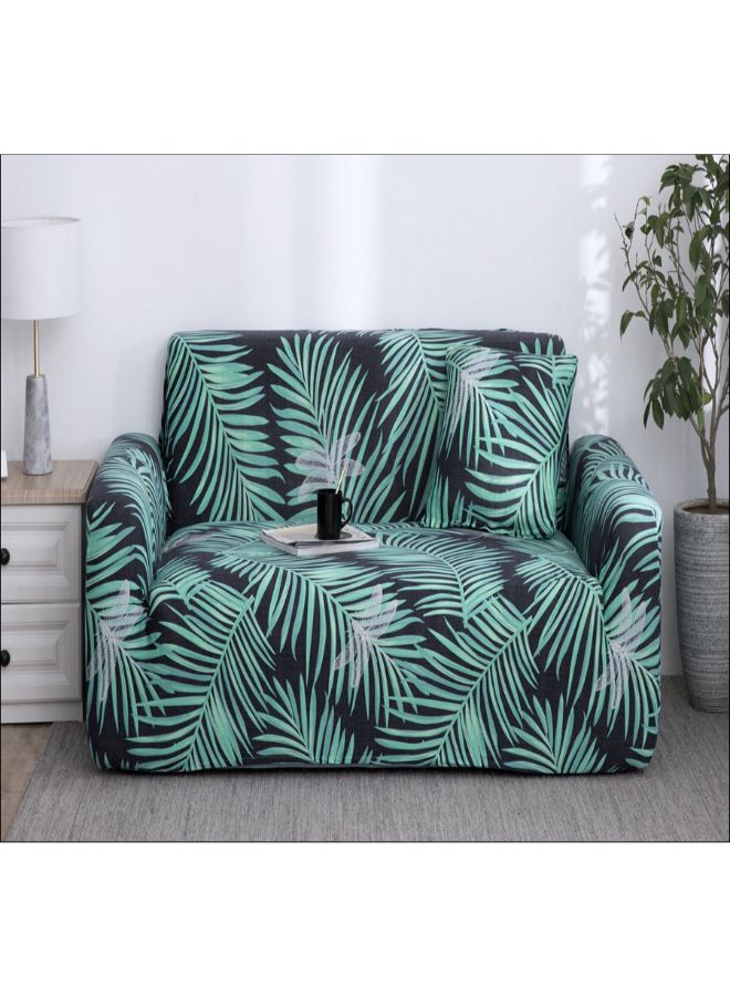 Modern Style Tropical Leaf Dust Proof Sofa Slipcover Green/Black 90 x 140cm