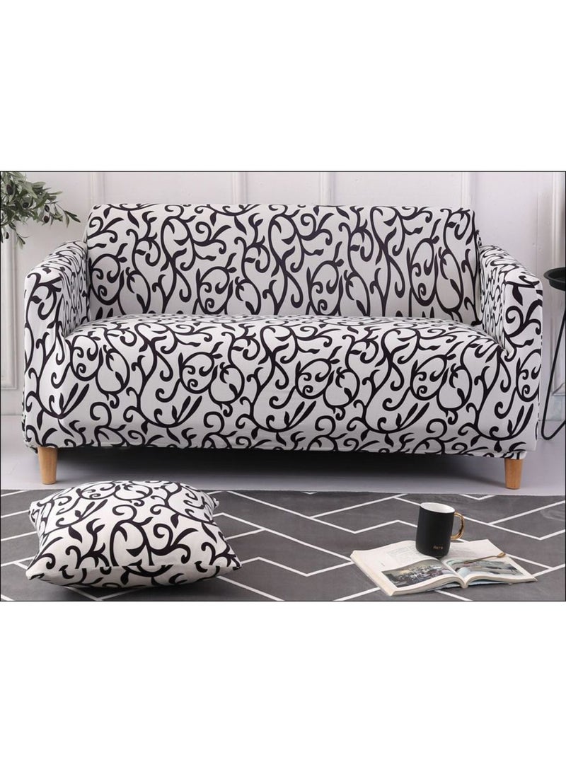 Printed Sofa Slipcover White/Black 90 x 140cm