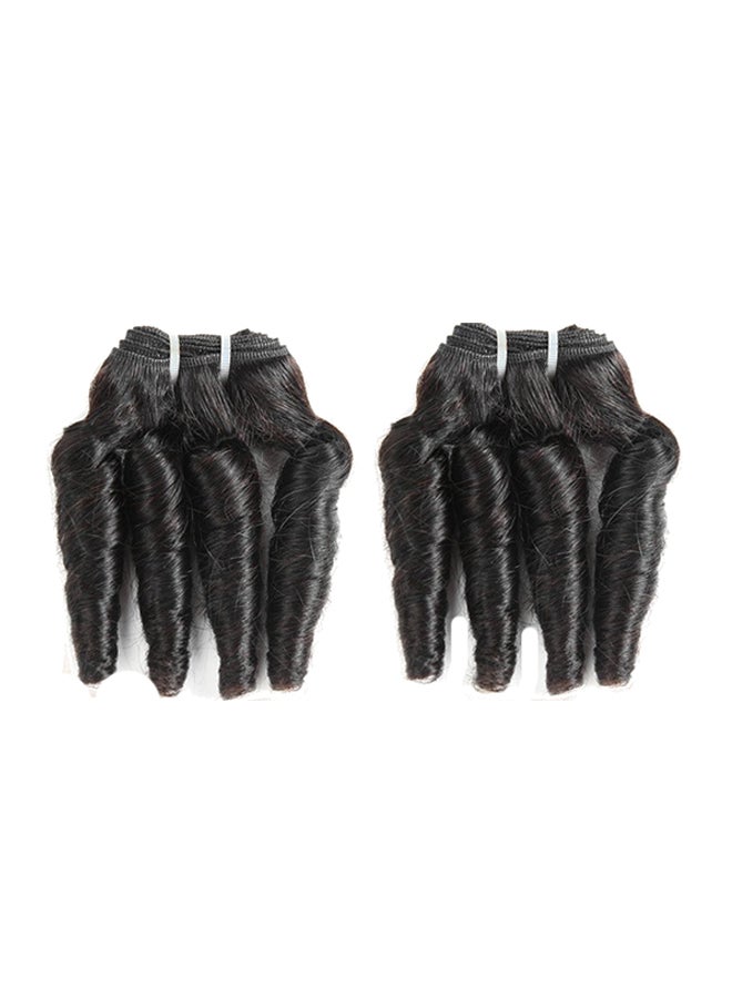 Molefi 2-Piece Short Curly Wave Natural Hair Extension With Lace Closure Black 10inch - Image 1