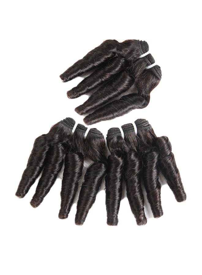 Molefi 3-Piece Short Curly Human Hair Extension Black 12inch