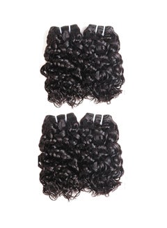 Yami 4-Piece Short Curly And Wavy Human Hair Extension Natural Black 8inch 