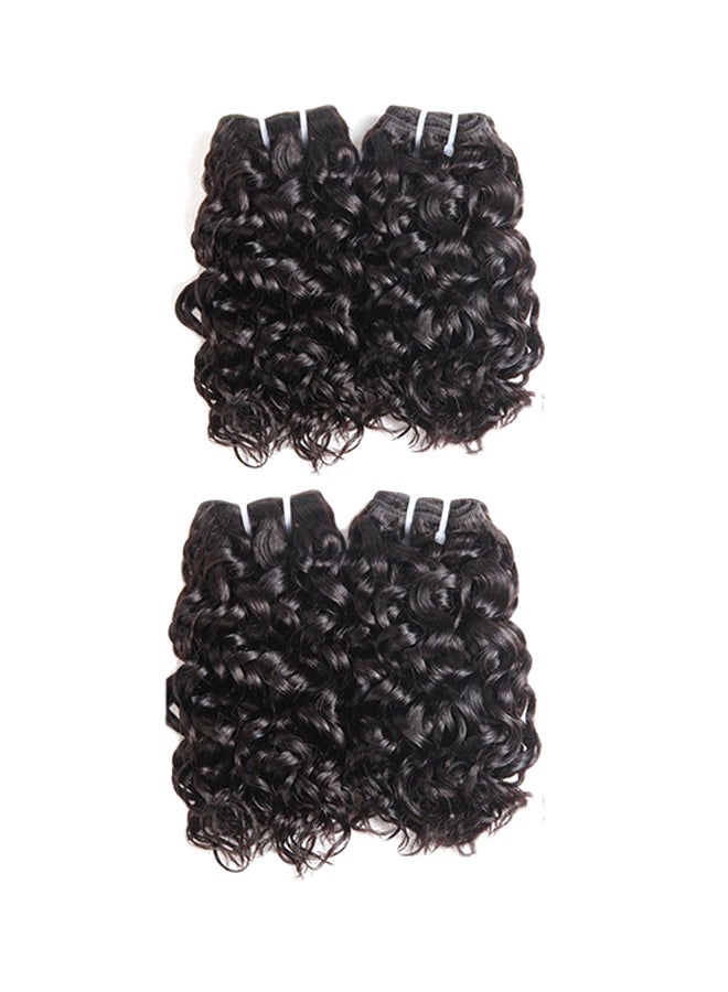 Yami 4-Piece Short Curly And Wavy Human Hair Extension Natural Black 8inch 
