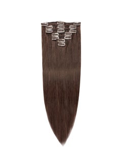 7-Piece Medium Straight Clip-in Human Hair Extension #2 Dark Brown 15inch - v1571201705/N30640335A_1