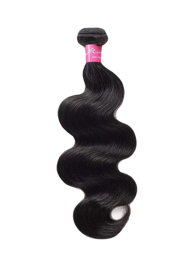 Mink Hair Short Wavy Human Hair Extension Black 12inch  - Image 1