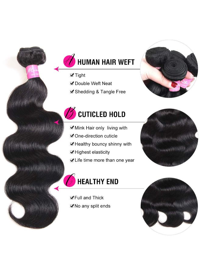 Mink Hair Short Wavy Human Hair Extension Black 12inch  - Image 2