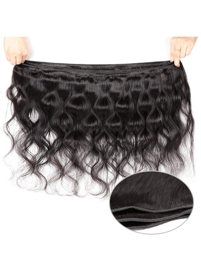 Mink Hair - 3-Piece Wavy Human Hair Extension Black - Image 1