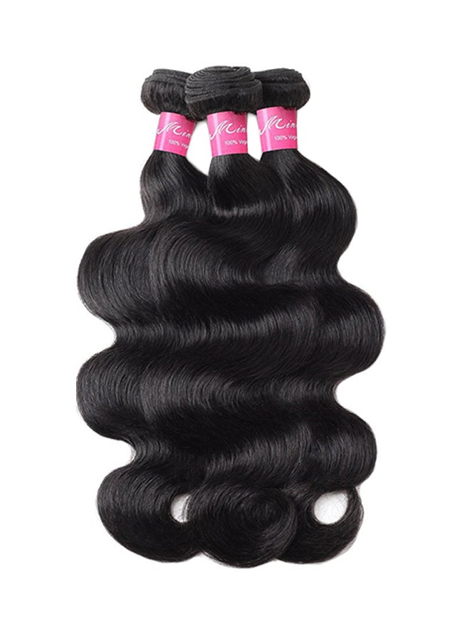 Mink Hair 3-Piece Wavy Human Hair Extension Black  - Image 1