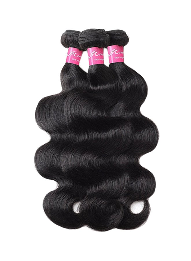 Mink Hair 3-Piece Wavy Human Hair Extension Black  - Image 1