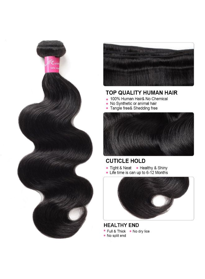 Mink Hair 3-Piece Wavy Human Hair Extension Black  - Image 2