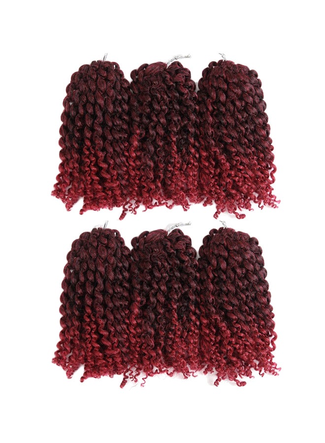 أليسكوينهير مجموعة وصلات شعر كيرلي قصير مكونة من 6 قطع 1B/ بورغندي 8بوصة - Image 1