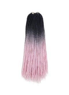 6-Piece Long Wavy Hair Extension Black/Pink 24inch